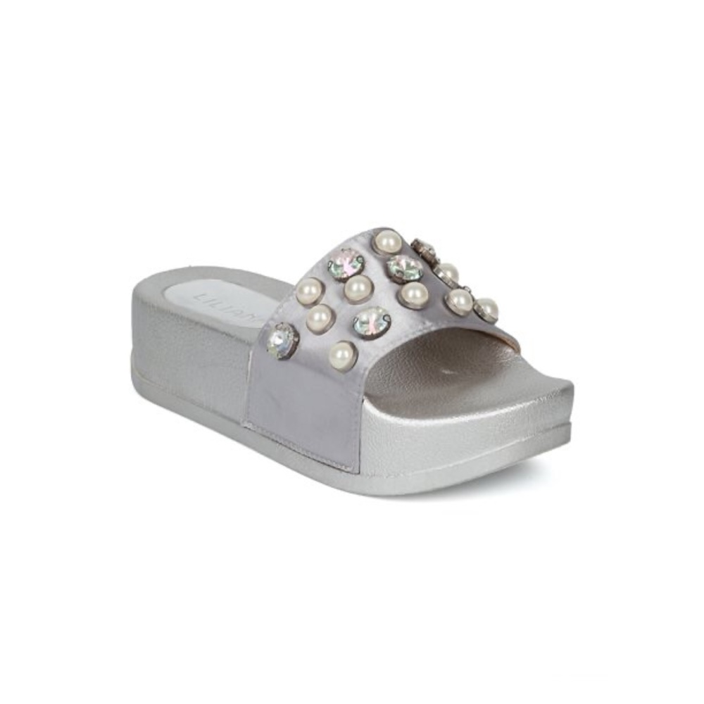 Liliana Nomia -1 Satin Faux Gem Platform Sz 9